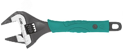 Ключ разводной ''Карат'', CrV, обточенные узкие губки, шкала, увелич.захват, прорезин.ручка 200 мм ( 39 мм )