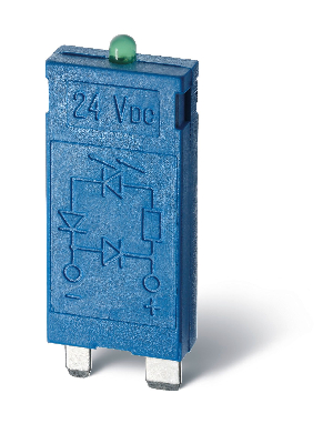 Модули индикации и защиты Зеленый Светодиод + диод (стандартная полярность) 6-24VDC