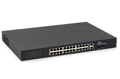 Коммутатор неуправляемый 28 портов RJ45/SFP 10 100 1000 Мб/с PoE 300Вт