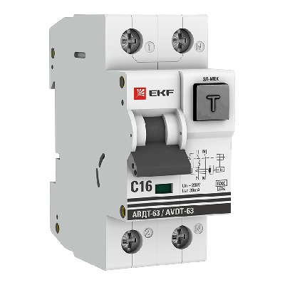Выключатель автоматический дифференциальный АВДТ-63 2п 16А 30мА