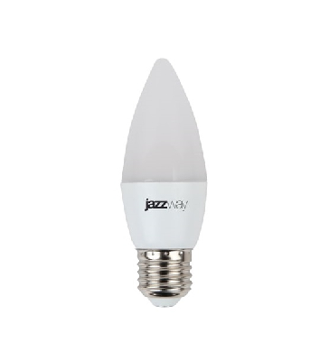 Лампа светодиодная LED 7w E27 4000K свеча 230/50 Jazzway