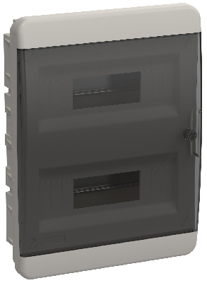TEKFOR Корпус пластиковый встраиваемый ЩРВ-П-24 IP41 черная прозрачная дверь IEK
