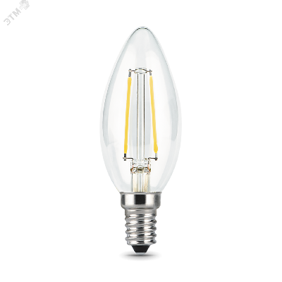 Лампа светодиодная LED 9 Вт 710 Лм 4100К белая Е14 Свеча Filament Gauss