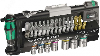 Набор инструментов TooCheck PLUS включающий трещотку биты головки и ручку-держатель 39 предметов