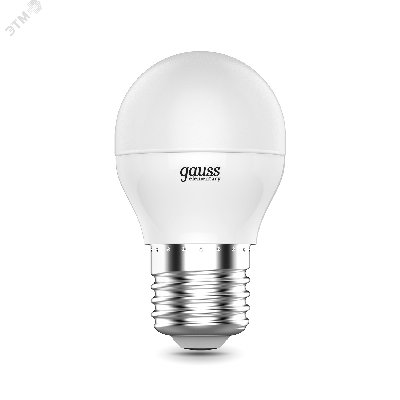 Лампа светодиодная LED 6 Вт 450 Лм 4100К белая Е27 Шар Elementary Gauss