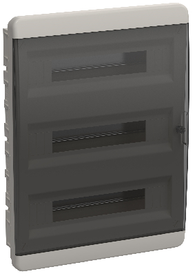 TEKFOR Корпус пластиковый встраиваемый ЩРВ-П-54 IP41 черная прозрачная дверь IEK