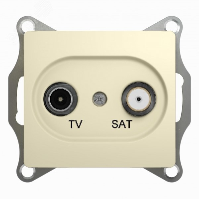 GLOSSA Розетка телевизионная TV-SAT одиночная в рамку 1дБ бежевая
