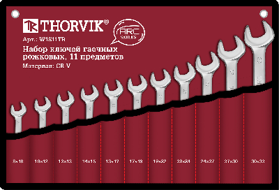 Набор ключей гаечных рожковых серии ARC в сумке, 8-32 мм, 11 предметов