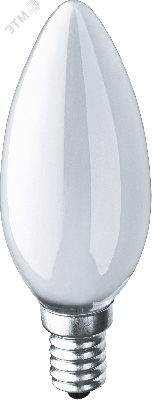 Лампа накаливания декоративная ДС 60вт B35 230в Е14 матовая (свеча)