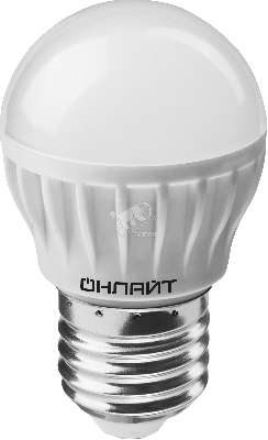 Лампа светодиодная LED 6вт E27 теплый матовый шар ОНЛАЙТ