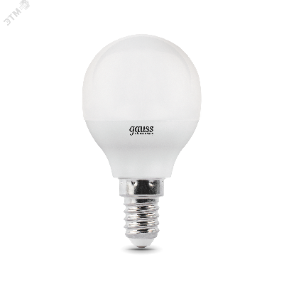 Лампа светодиодная LED 6 Вт 450 Лм 4100К белая Е14 Шар Elementary Gauss