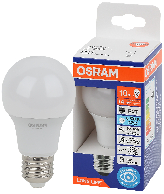 Лампа светодиодная LED 10Вт Е27 6500К 806Лм груша 220В (замена 75Вт) OSRAM