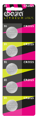 Элемент питания CR2025 ФАZА блистер, 5 шт.