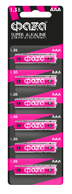 Элемент питания LR03 (AAA) Super Alkaline блистер, 6 шт.