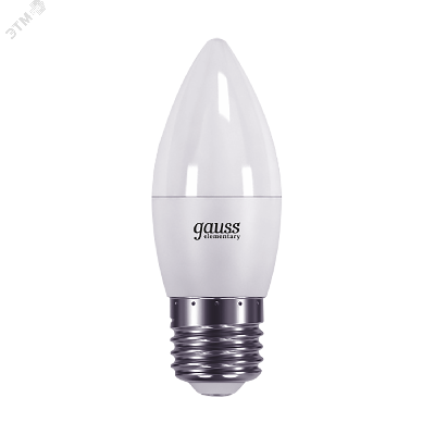 Лампа светодиодная LED 6 Вт 450 Лм 4100К белая Е27 Свеча Elementary Gauss