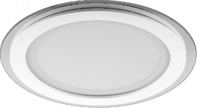 Светильник светодиодный ДВО-18w 4000K 1120Лм со стеклом белый